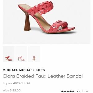 MICHAEL KORS Clara Braided Faux Leather Sandal-Dahlia Size 10